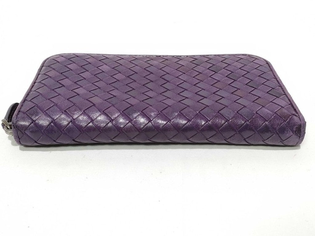 BOTTEGA VENETA ボッテガヴェネタ 長財布 イントレチャート パープル系 レザー ユニセックス ラウンドファスナー