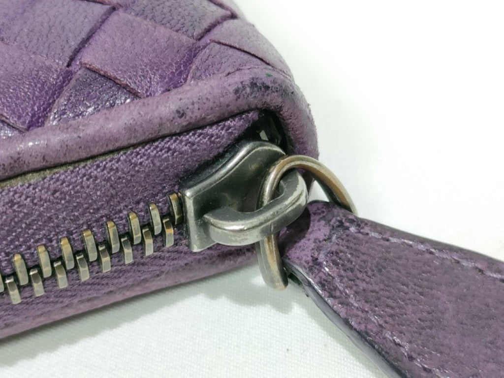 BOTTEGA VENETA ボッテガヴェネタ 長財布 イントレチャート パープル系 レザー ユニセックス ラウンドファスナー