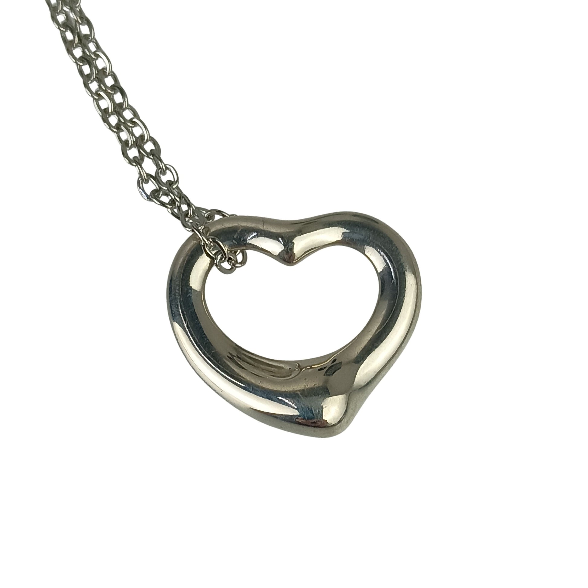 Tiffany&Co. ティファニー ネックレス エルサペレッティ オープンハート シルバー系 SV925 レディース 美品