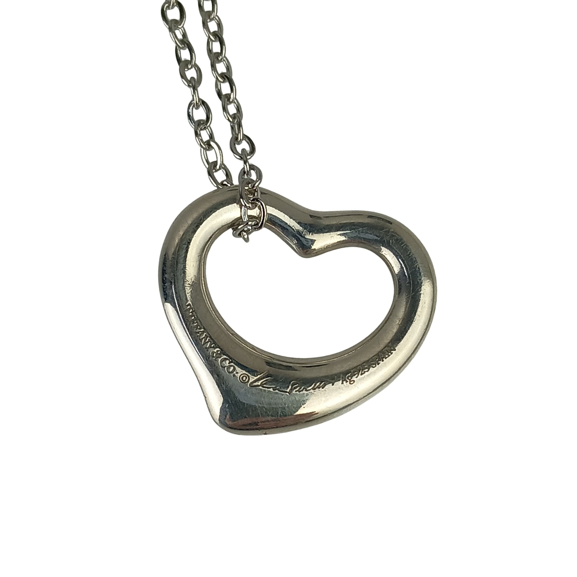 Tiffany&Co. ティファニー ネックレス エルサペレッティ オープンハート シルバー系 SV925 レディース 美品