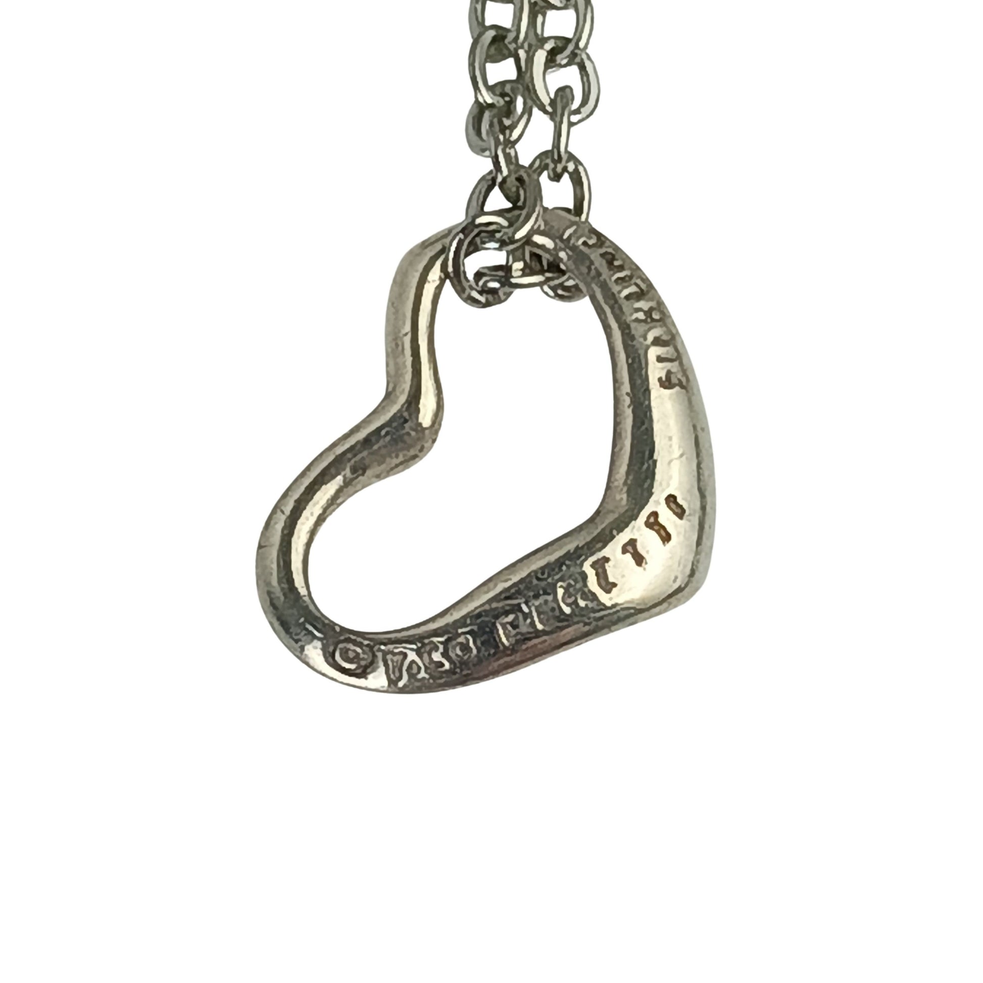 Tiffany&Co. ティファニー ネックレス エルサペレッティ オープンハート シルバー系 SV925 レディース 美品