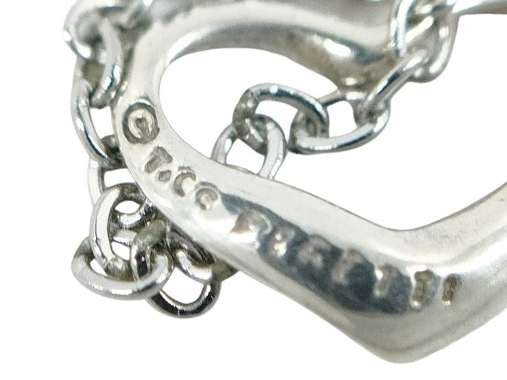 Tiffany&Co. ティファニー ネックレス エルサペレッティ オープンハート シルバー系 SV925 レディース 美品
