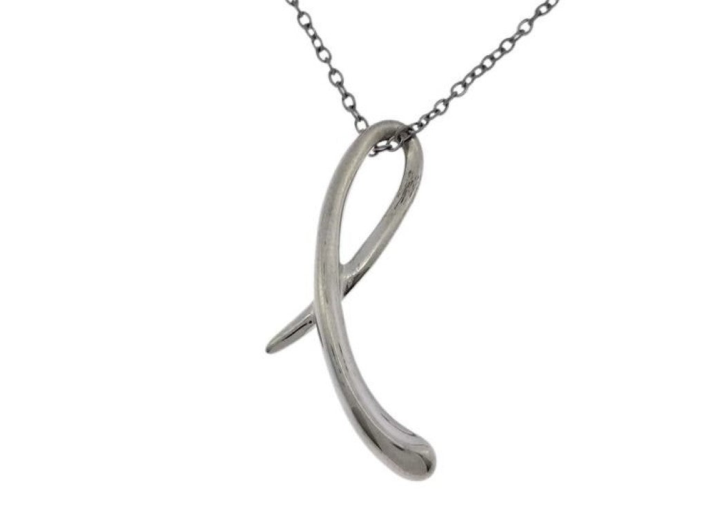 Tiffany&Co. ティファニー ネックレス エルサペレッティ アルファベット レター I ネックレス系 SV925 ステンレス レディース