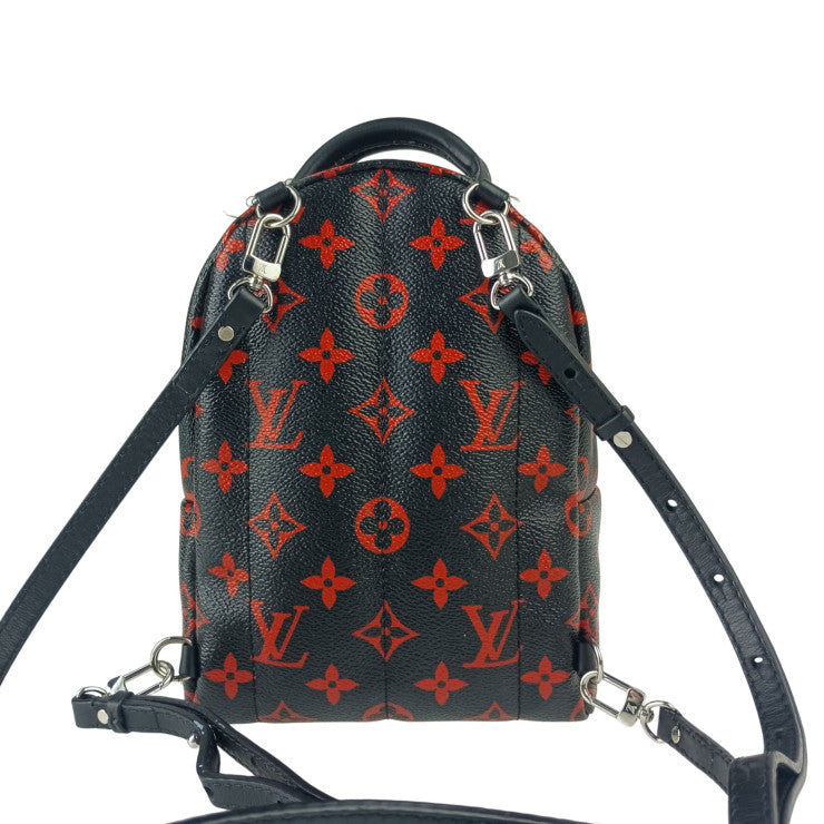 LOUIS VUITTON ルイヴィトン リュック/バックパック パームスプリングス バックパック MINI M41457 ブラック レッド系 モノグラム アンフラルージュ レディース シルバー金具 美品
