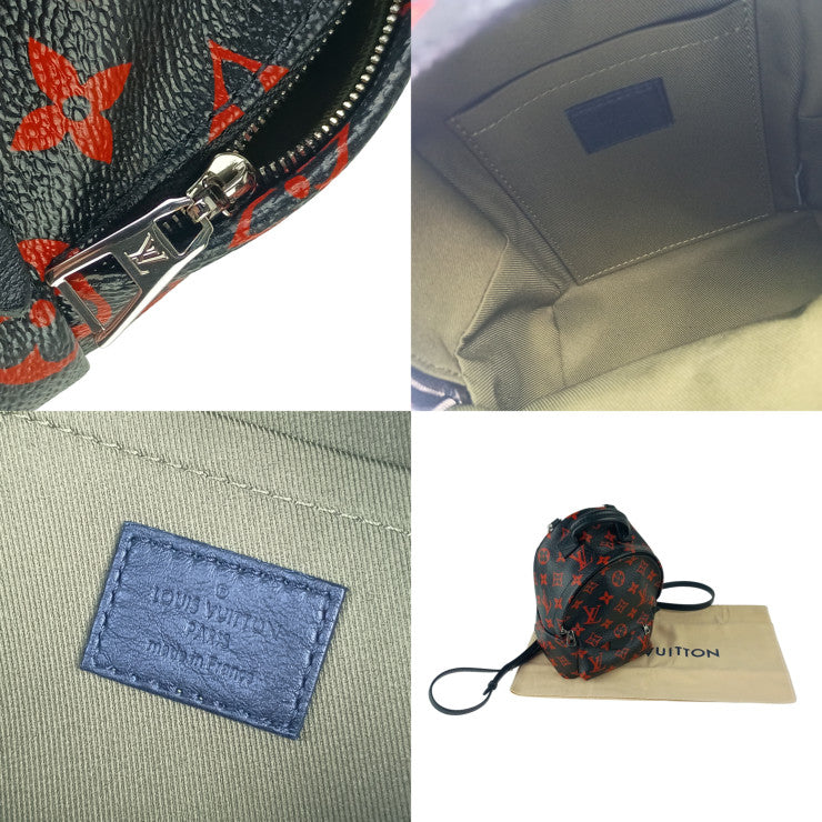 LOUIS VUITTON ルイヴィトン リュック/バックパック パームスプリングス バックパック MINI M41457 ブラック レッド系 モノグラム アンフラルージュ レディース シルバー金具 美品