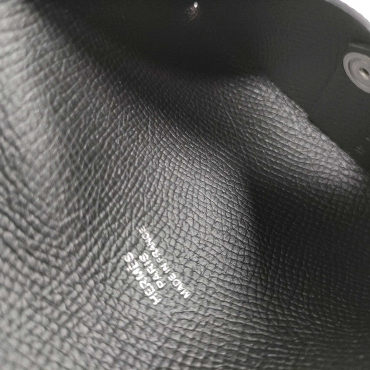 HERMES エルメス 名刺入れ カルヴィ ブラック系 ヴォーエプソン ユニセックス カードケース シルバー金具 新品未使用展示品