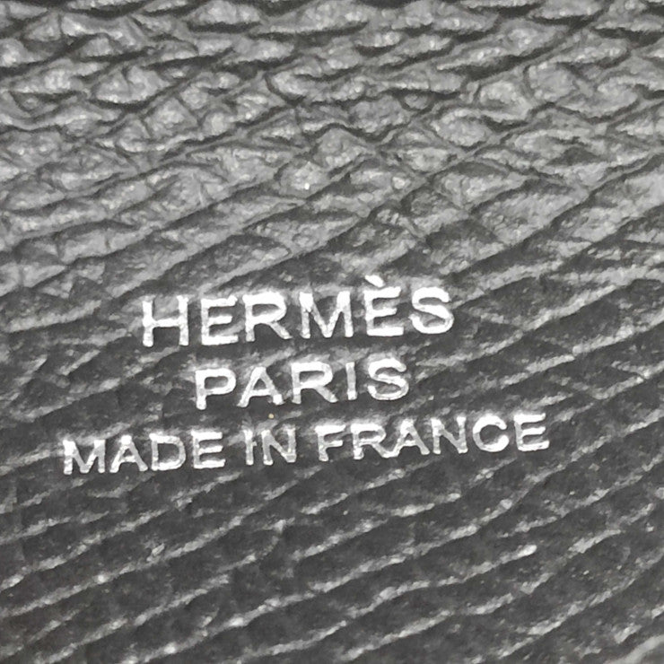 HERMES エルメス 名刺入れ カルヴィ ブラック系 ヴォーエプソン ユニセックス カードケース シルバー金具 新品未使用展示品