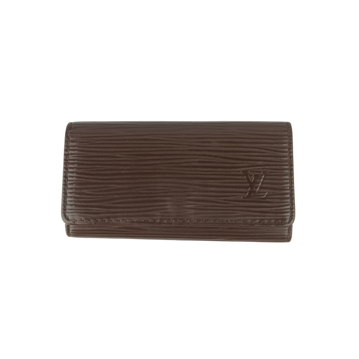 LOUIS VUITTON ルイヴィトン キーケース エピ ミュルティクレ4 M6382D モカ系 レザー ユニセックス 4連 シルバー金具 美品