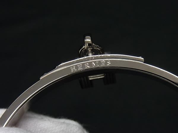 HERMES エルメス ブレスレット ケリーバングル シルバー パープル系 リザード型押しレザー レディース 美品
