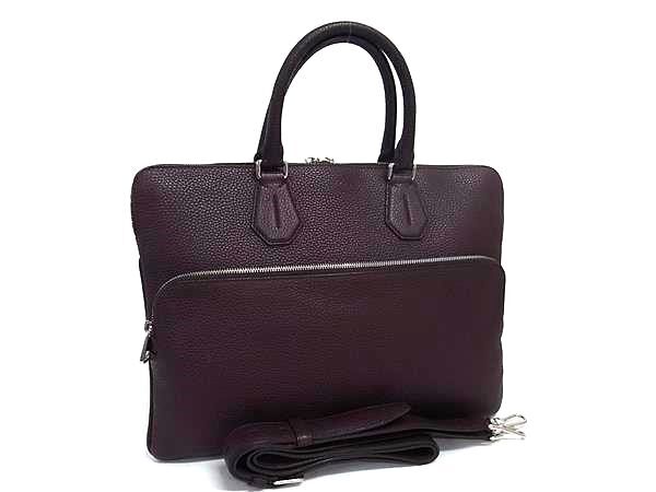 BALLY バリー ビジネスバッグ CURIUS TSP ブリーフケース ボルドー レザー ユニセックス 2WAY シルバー金具 美品