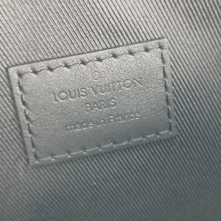 LOUIS VUITTON ルイヴィトン セカンドバッグ テイクオフ ポーチ N40504 オニキス ダミエ アンフィニ メンズ リストレット シルバー金具 美品