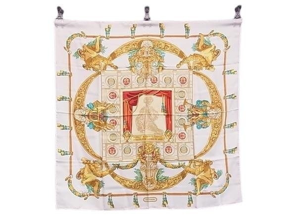 HERMES エルメス スカーフ カレ90 マルチカラー シルク100％ レディース HOMMAGE A CHARLES GARNIER シャルルガルニエへの賛辞 美品
