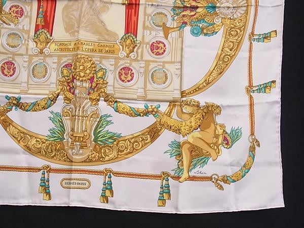 HERMES エルメス スカーフ カレ90 マルチカラー シルク100％ レディース HOMMAGE A CHARLES GARNIER シャルルガルニエへの賛辞 美品