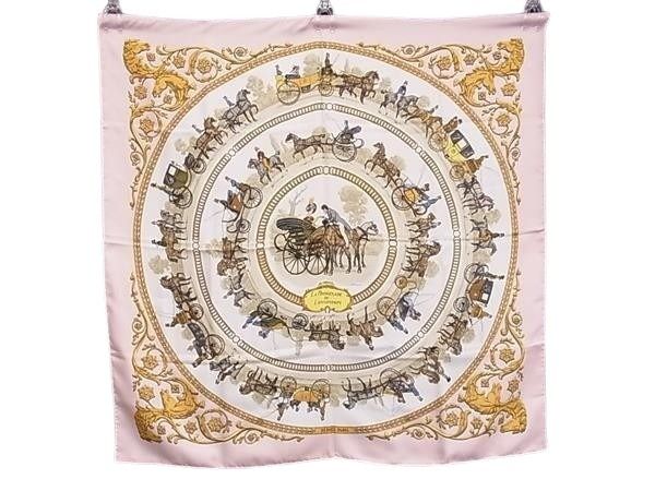 HERMES エルメス スカーフ カレ90 マルチカラー シルク100％ レディース LA PROMENADE DE LONGCHAMPS ロンシャンへの散歩