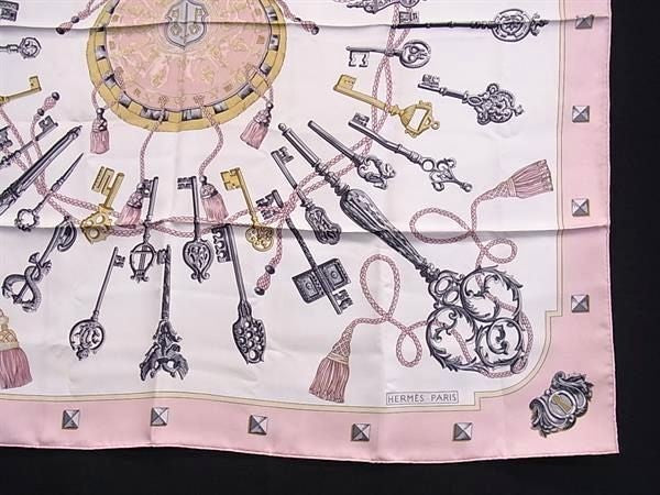 HERMES エルメス スカーフ カレ90 マルチカラー シルク100％ レディース LES CLES 鍵柄