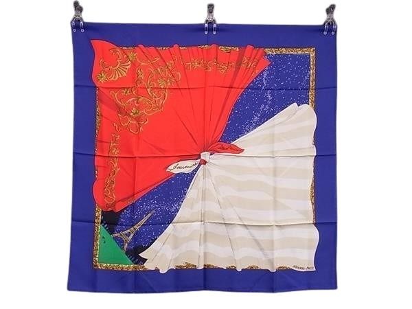 HERMES エルメス スカーフ カレ90 マルチカラー シルク100％ レディース Souvenirs de Paris パリの思い出 超美品