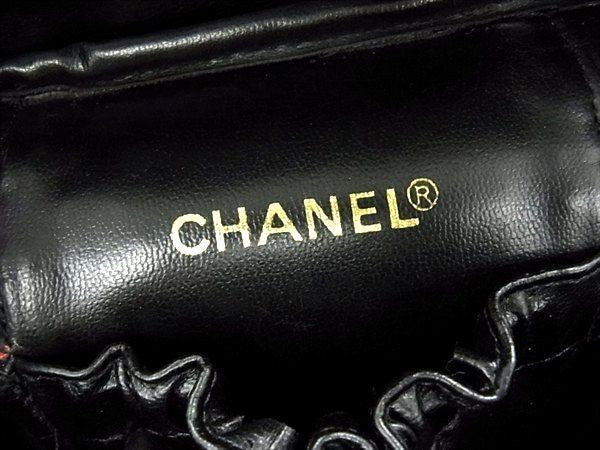 CHANEL シャネル ハンドバッグ バニティ ビコローレ A01619 ブラック ラムスキン レディース ココマーク マトラッセ 縦型 ゴールド金具
