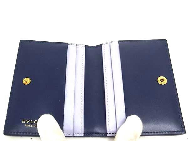 BVLGARI ブルガリ カードケース セルペンティ ブルー系 レザー レディース ゴールド金具 新古未使用展示品