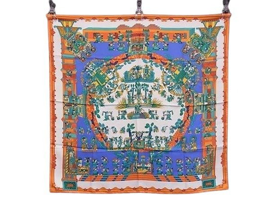 HERMES エルメス スカーフ カレ90 マルチカラー シルク100％ レディース ASTRES es SOLEILS 天体と太陽 美品