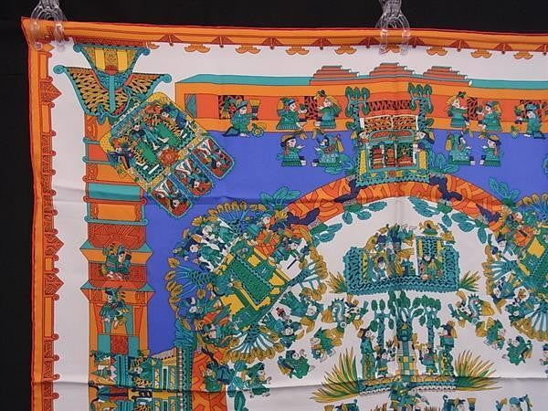 HERMES エルメス スカーフ カレ90 マルチカラー シルク100％ レディース ASTRES es SOLEILS 天体と太陽 美品