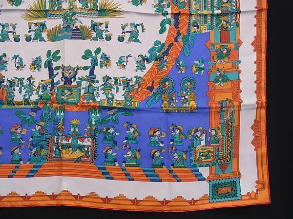 HERMES エルメス スカーフ カレ90 マルチカラー シルク100％ レディース ASTRES es SOLEILS 天体と太陽 美品