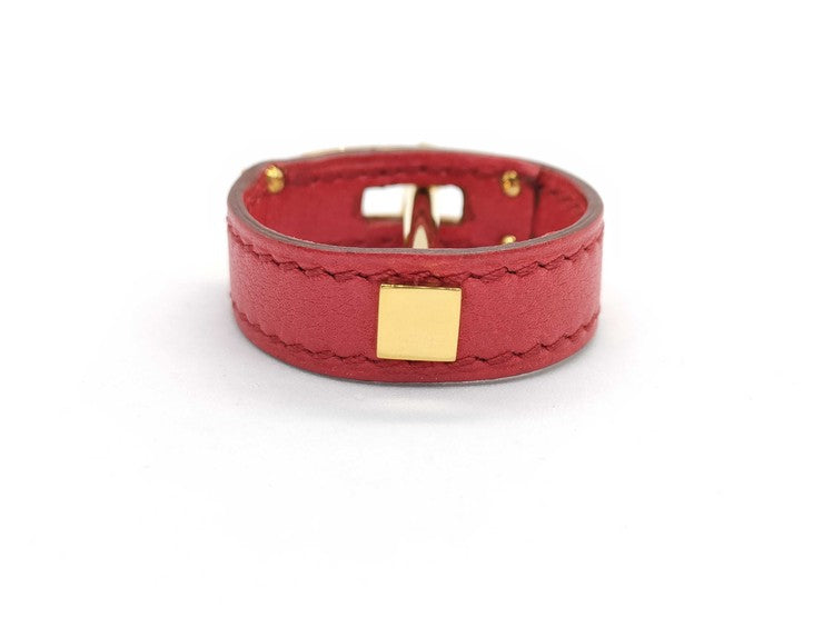 HERMES エルメス スカーフリング ケリー ゴールド レッド レザー レディース ゴールド金具