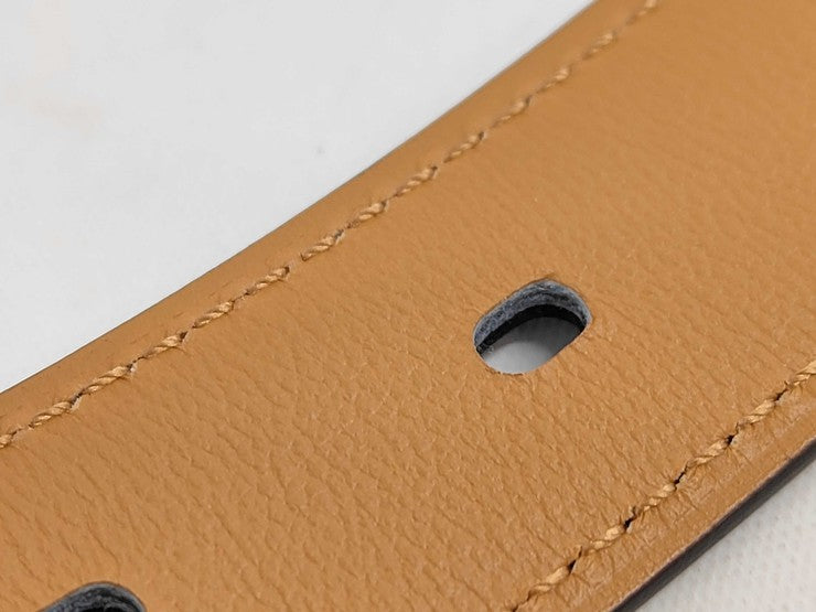 HERMES エルメス ベルト アンディ 26 ブルーインディゴ/ゴールド レザー ユニセックス シルバー金具 新品未使用展示品