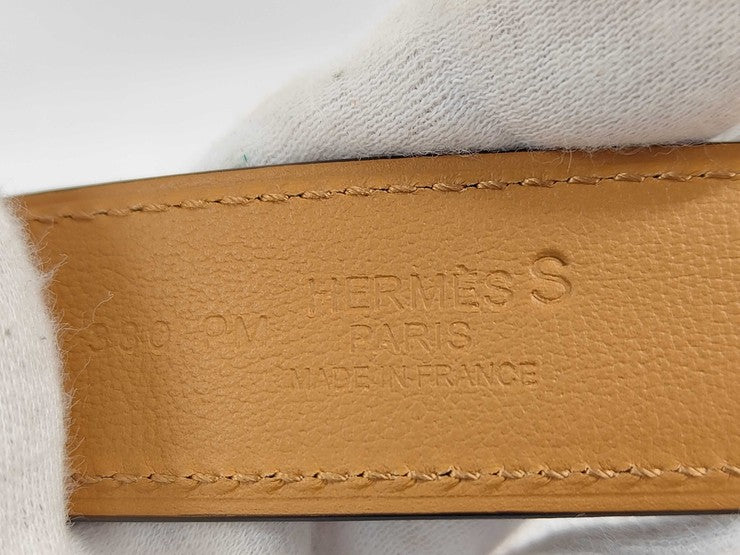 HERMES エルメス ベルト アンディ 26 ブルーインディゴ/ゴールド レザー ユニセックス シルバー金具 新品未使用展示品