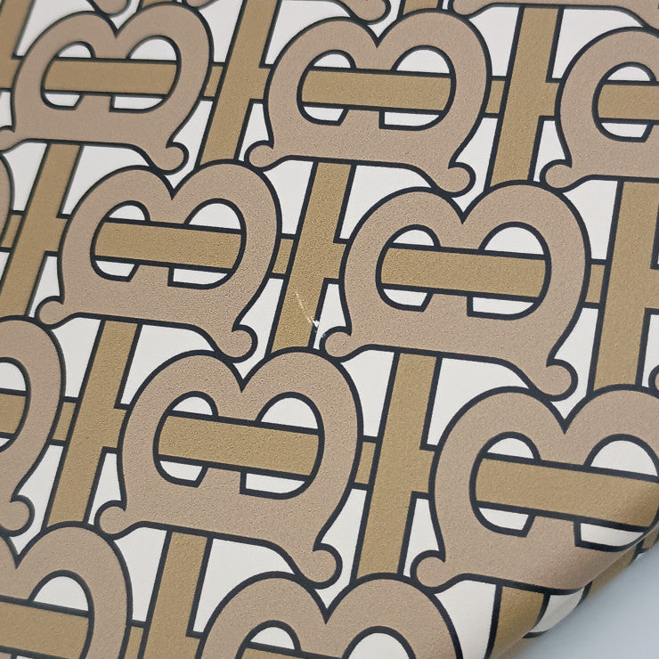 BURBERRY バーバリー セカンドバッグ モノグラムプリント Eキャンバス ストラップ クラッチバッグ 8014975 ベージュ系 Eキャンバス ユニセックス TBモノグラム リストレット ゴールド金具 美品