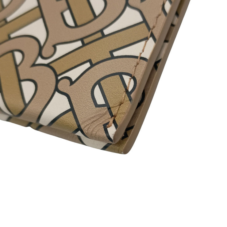 BURBERRY バーバリー セカンドバッグ モノグラムプリント Eキャンバス ストラップ クラッチバッグ 8014975 ベージュ系 Eキャンバス ユニセックス TBモノグラム リストレット ゴールド金具 美品