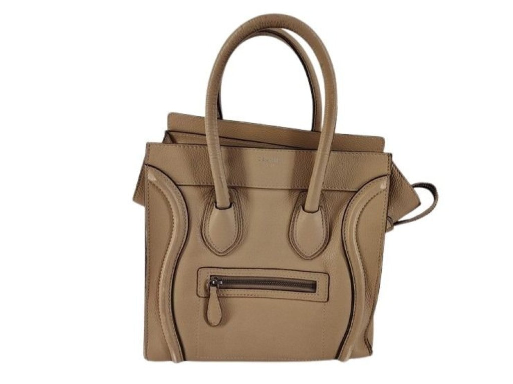 CELINE セリーヌ ハンドバッグ ラゲージ マイクロショッパー ブラウン系 レザー レディース 美品
