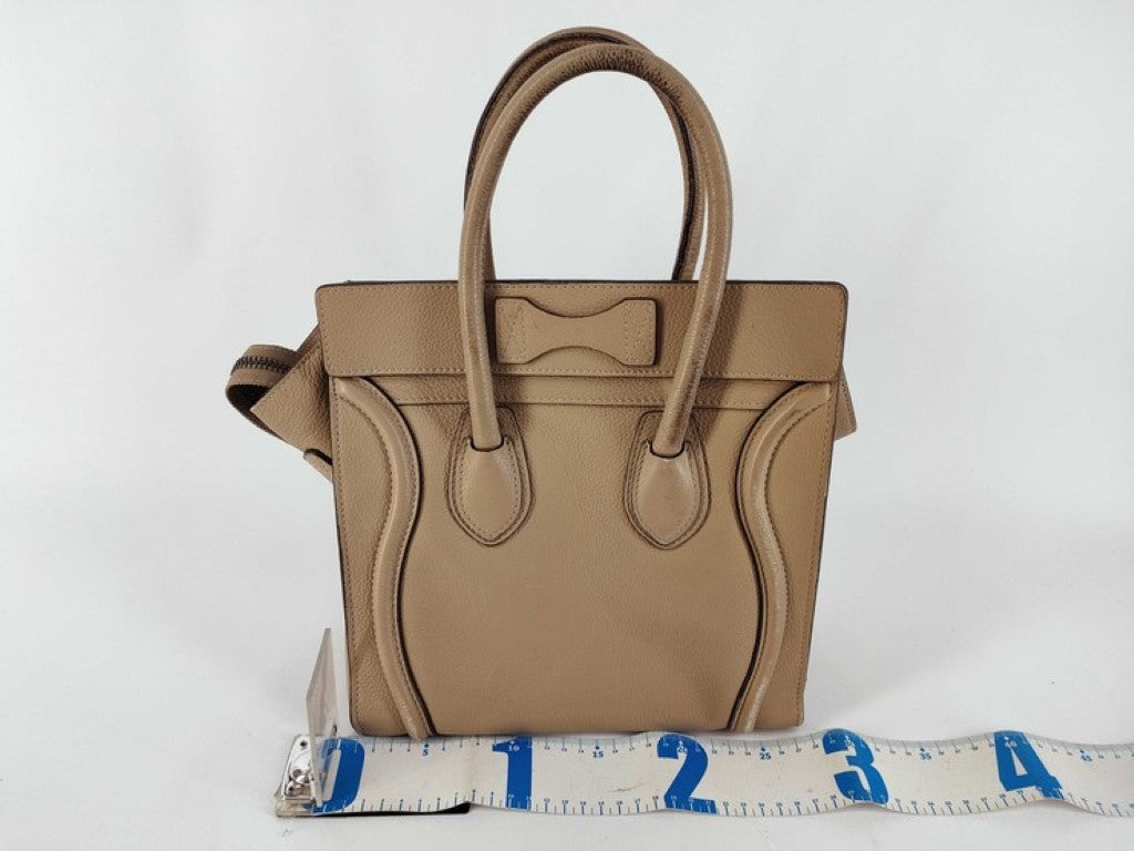 CELINE セリーヌ ハンドバッグ ラゲージ マイクロショッパー ブラウン系 レザー レディース 美品