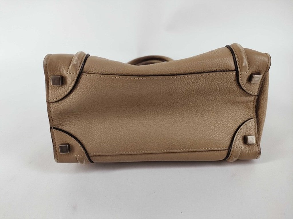 CELINE セリーヌ ハンドバッグ ラゲージ マイクロショッパー ブラウン系 レザー レディース 美品