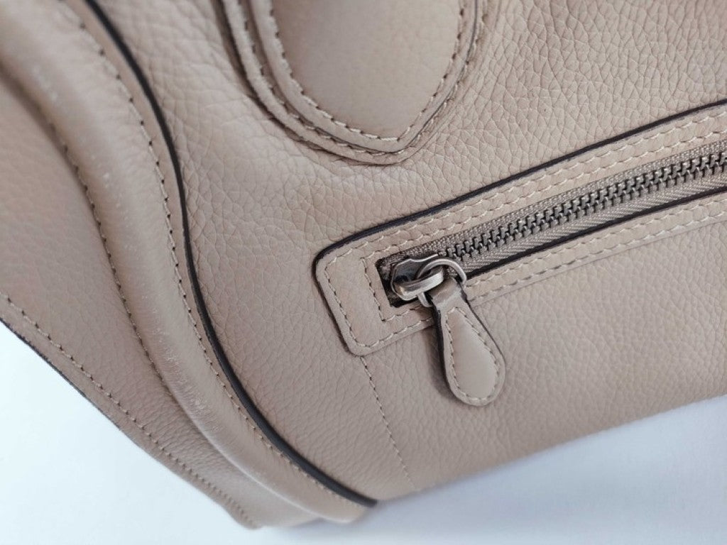 CELINE セリーヌ ハンドバッグ ラゲージ マイクロショッパー ブラウン系 レザー レディース 美品