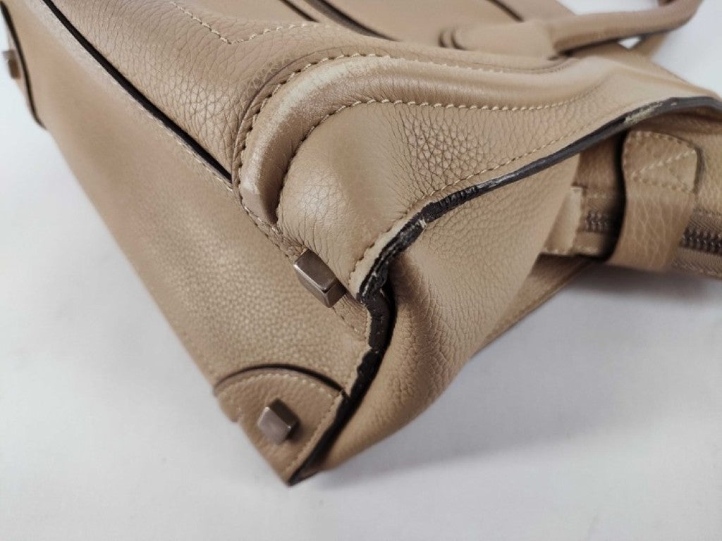 CELINE セリーヌ ハンドバッグ ラゲージ マイクロショッパー ブラウン系 レザー レディース 美品