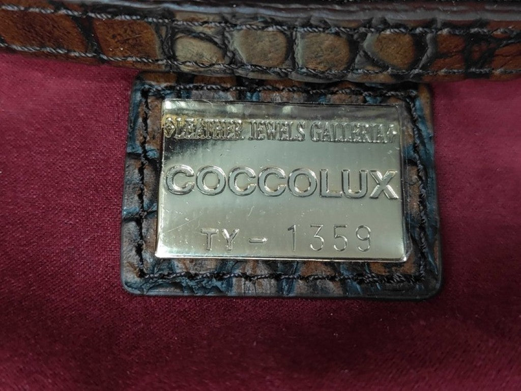 COCCOLUX ココリュクス ハンドバッグ 17P82A ブラウン系 型押しレザー レディース トートバッグ ゴールド金具 新品未使用展示品