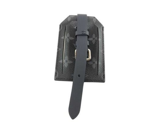 LOUIS VUITTON ルイヴィトン ネームタグ ポルトアドレス ブラック系 モノグラム エクリプス メンズ 美品