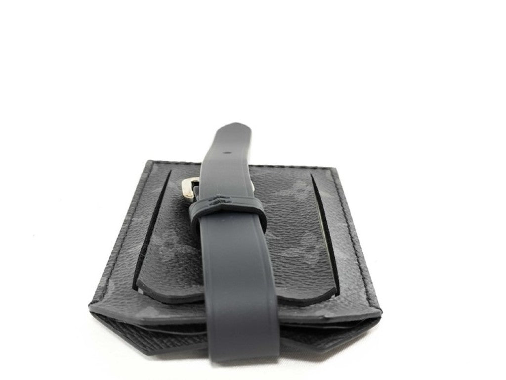 LOUIS VUITTON ルイヴィトン ネームタグ ポルトアドレス ブラック系 モノグラム エクリプス メンズ 美品