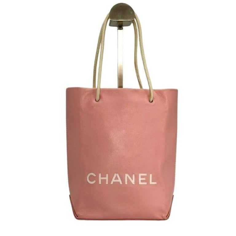 CHANEL シャネル トートバッグ エッセンシャルミニトート ピンク系 レザー レディース 美品