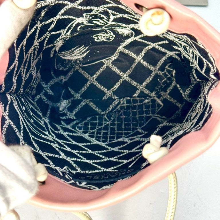 CHANEL シャネル トートバッグ エッセンシャルミニトート ピンク系 レザー レディース 美品