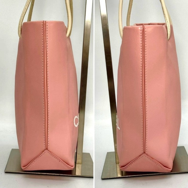 CHANEL シャネル トートバッグ エッセンシャルミニトート ピンク系 レザー レディース 美品