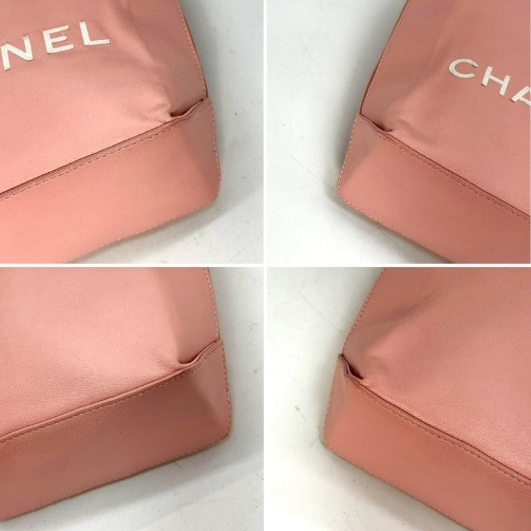 CHANEL シャネル トートバッグ エッセンシャルミニトート ピンク系 レザー レディース 美品