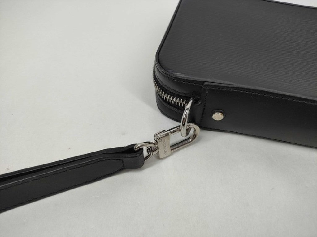 LOUIS VUITTON ルイヴィトン クラッチバッグ ダンディウォレット M64000 ノワール(ブラック)系 エピ メンズ シルバー金具 美品