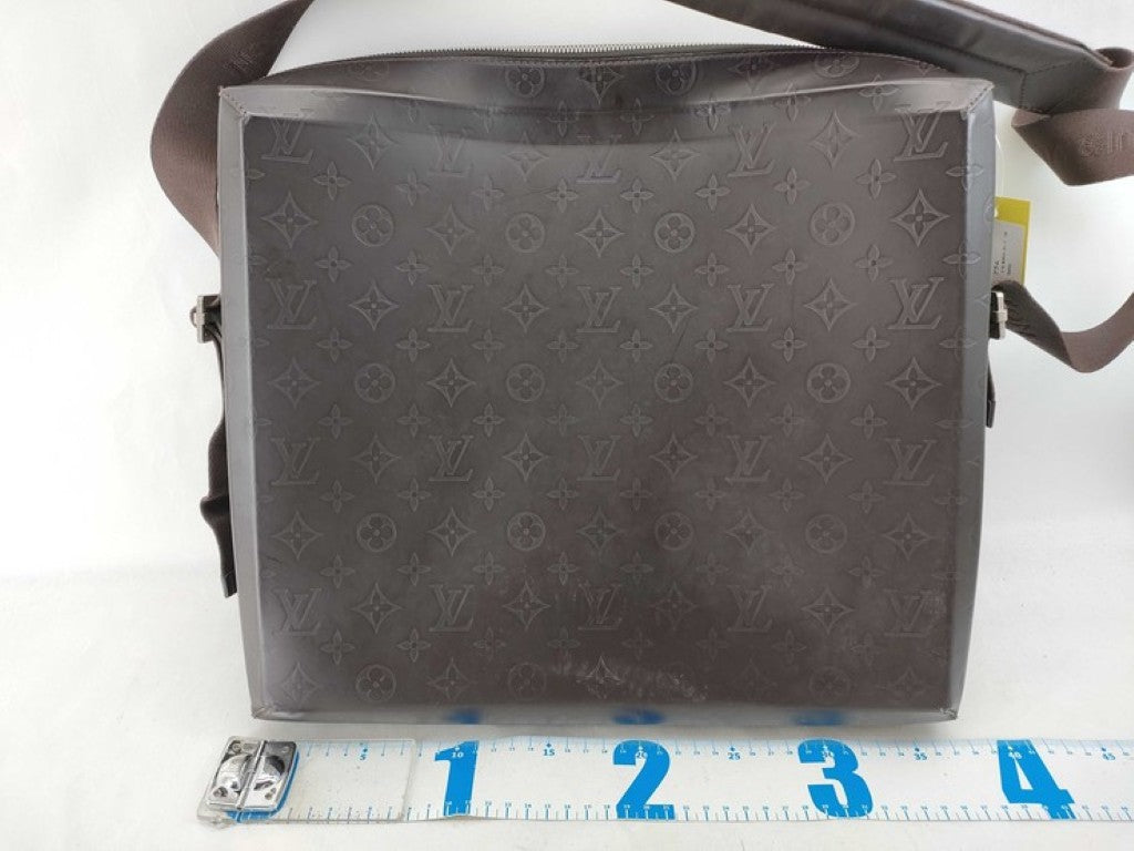 LOUIS VUITTON ルイヴィトン ショルダーバッグ スティーブ M46530 ブラウン系 モノグラムグラセ メンズ シルバー金具 美品