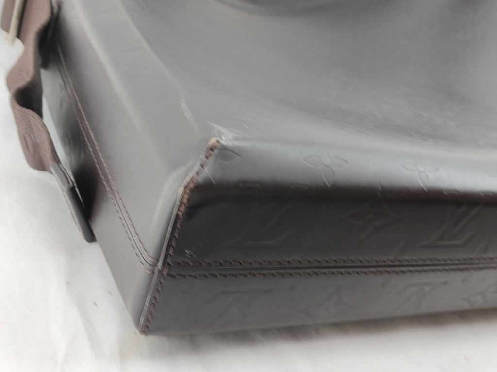 LOUIS VUITTON ルイヴィトン ショルダーバッグ スティーブ M46530 ブラウン系 モノグラムグラセ メンズ シルバー金具 美品