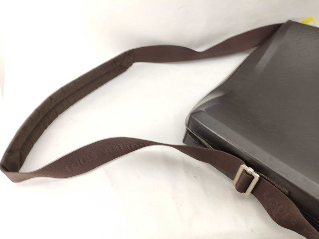 LOUIS VUITTON ルイヴィトン ショルダーバッグ スティーブ M46530 ブラウン系 モノグラムグラセ メンズ シルバー金具 美品