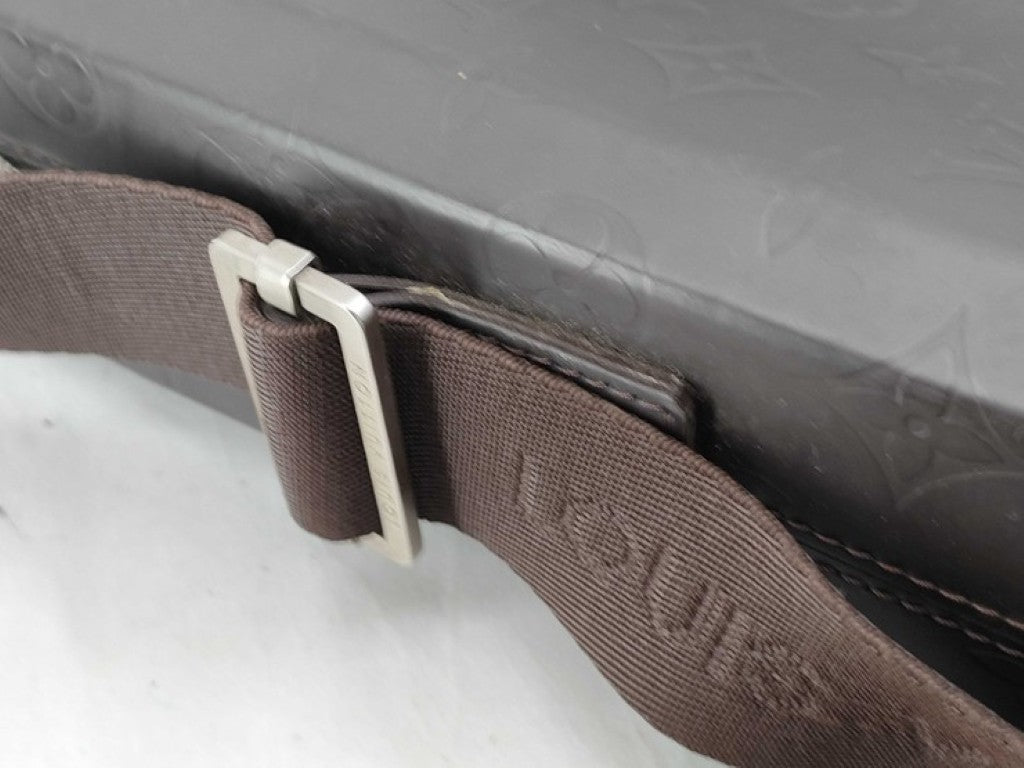 LOUIS VUITTON ルイヴィトン ショルダーバッグ スティーブ M46530 ブラウン系 モノグラムグラセ メンズ シルバー金具 美品