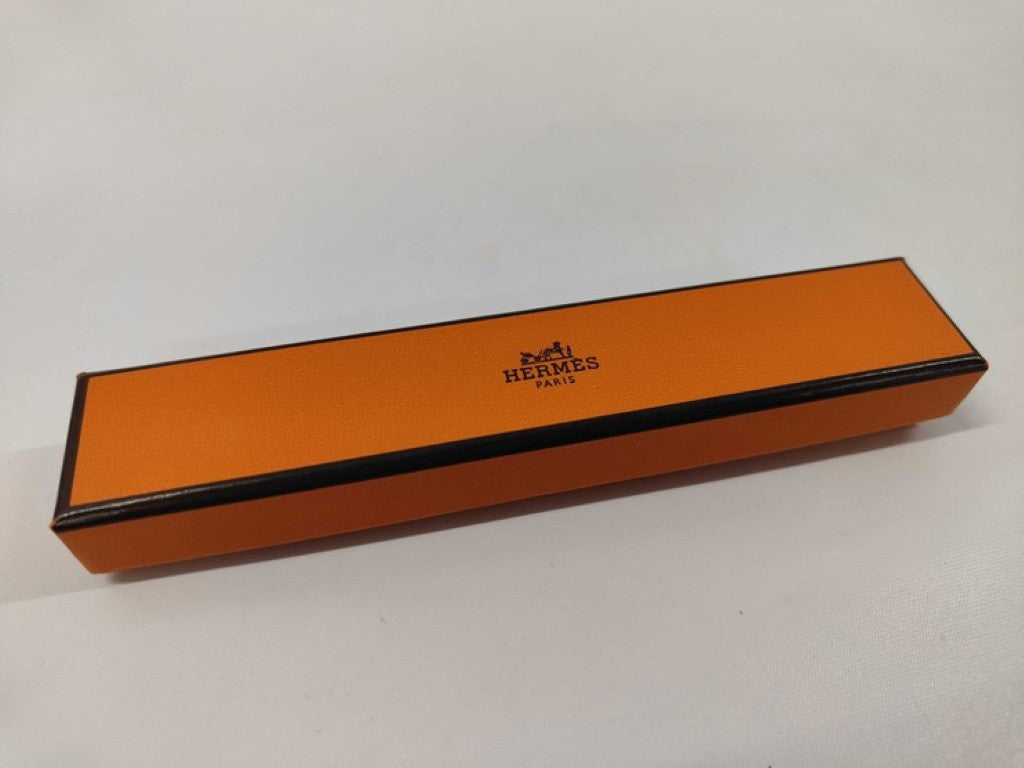 HERMES エルメス ネックレス リボンチョーカー ブラウン シルバー系 キャンバス レディース 美品
