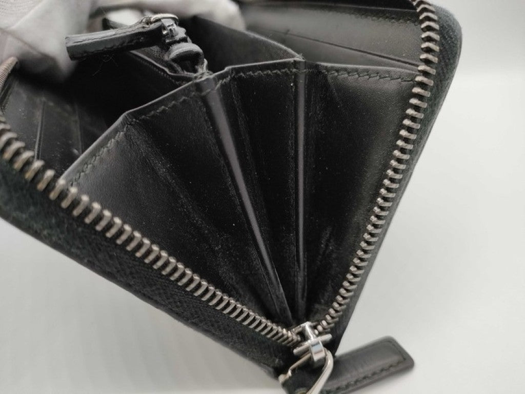 GUCCI グッチ 長財布 グッチシマ 307987 ブラック系 レザー ユニセックス ラウンドファスナー 美品
