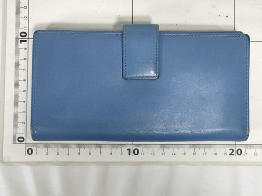 GUCCI グッチ 長財布 インターロッキングG 231843 ブルー系 レザー レディース スタッズ Ｗホック 二つ折り 美品